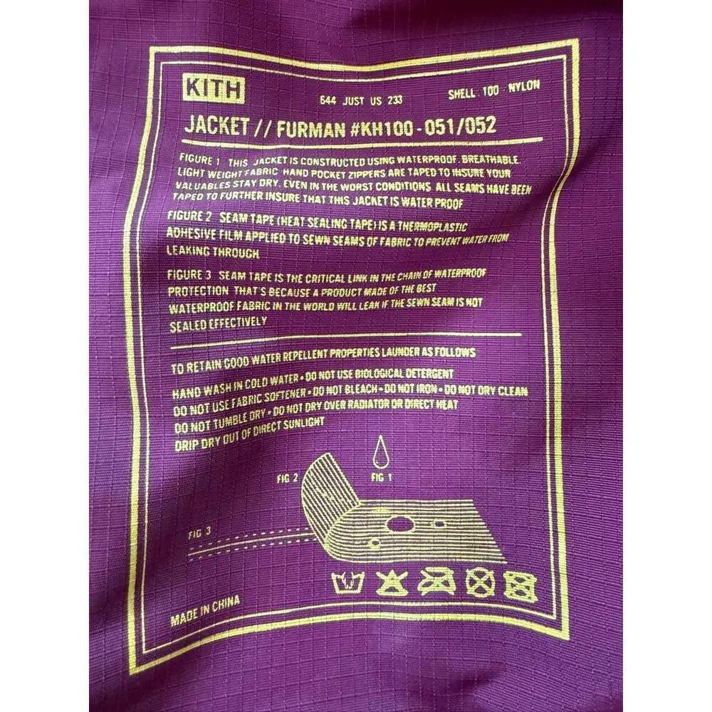 Kith Furman "Central Park" Anorak Waterproof Hooded Jacket Maroon Medium - Picture 4 of 6